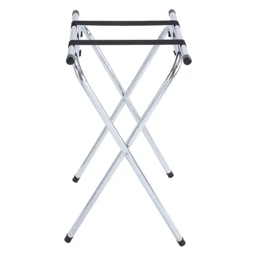  Folding Tray Stand, 31"H, Chrome Steel