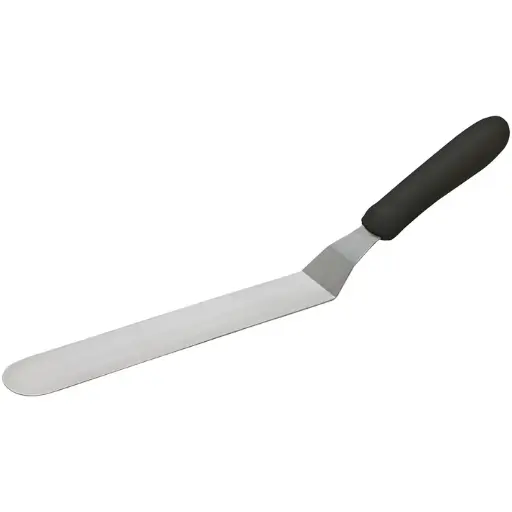 [TKPO-9] Spatula with Offset, Black Polypropylene Handle - 8-1/2" x 1-1/2"