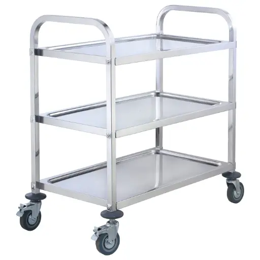 [SUC-30] Stainless Steel Trolley, 3 Tiers - 30" x 16" x 33"