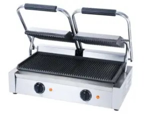 Double Electric Panini Grill (Top & bottom ribbed)