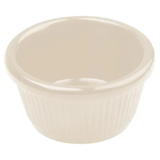 [RFM-2B] Melamine Ramekin, Fluted - Bone, 2 oz