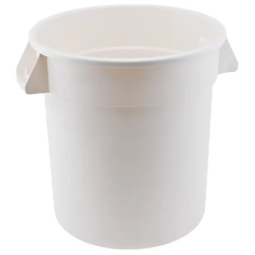 [PTC-10W] Heavy-Duty Round Trash Can - White, 10 Gallon