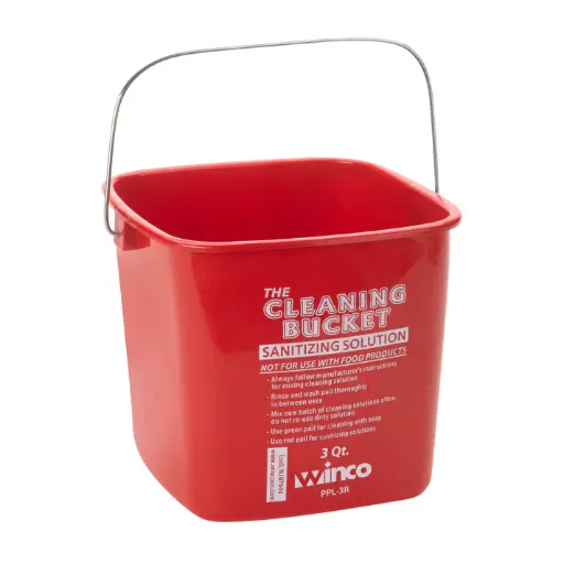 [PPL-3R] Cleaning Bucket - Red Sanitizing, 3 Quart