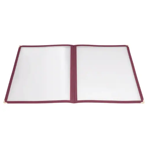 [PMCD-14U] Book-Fold Double Panel Menu Cover - Burgundy, 9-9/16 x 15