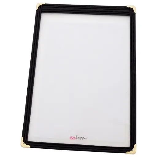 [PMC-5K] Single Pocket Menu Cover - Black, 6-3/8 x 9-3/8