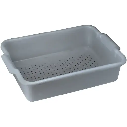 [PLP-5G] Heavyweight Polypropylene Bus Box, Perforated - Gray