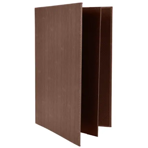 [LMF-814BN] Four-View Menu Cover - Brown, 8-1/2" x 14"