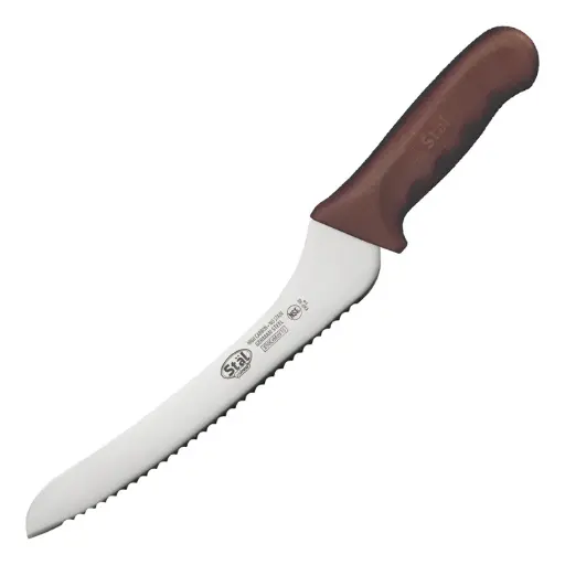 [KWP-92N] Stäl 9" Offset Utility/Bread Knife - Brown