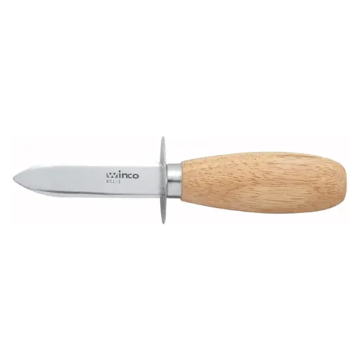 [KCL-1] 2-3/4" Blade Oyster/Clam Knife, Wooden Handle