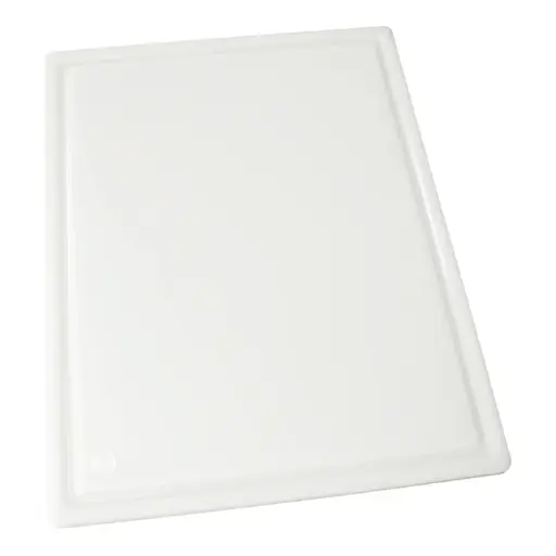 [CBI-1218] White Cutting Board with Channel - 12 x 18 x 1/2