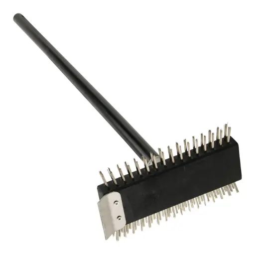 [BR-30] Pizza Oven/Broiler Dual-Side Wire Brush with 30" Handle