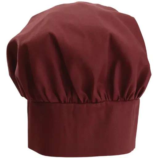 [CH-13BG] Chef Hat, Velcro Closure - Burgundy