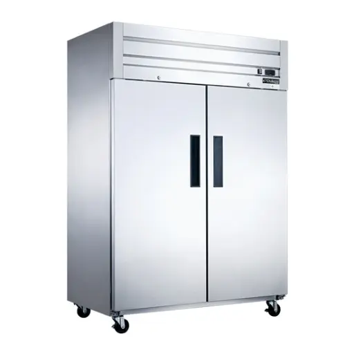 [D55AF] Commercial 2-Door Top Mount Freezer in Stainless Steel