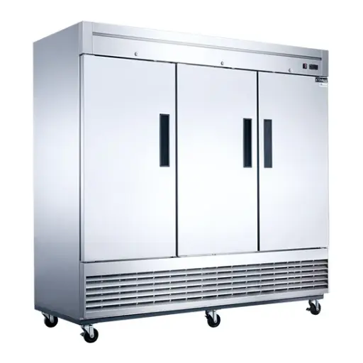 3-Door Commercial Freezer in Stainless Steel