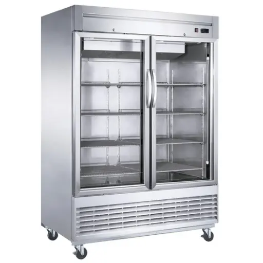 [D55R-GS2] Bottom Mount Glass 2-Door Commercial Reach-in Refrigerator
