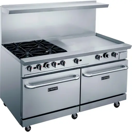 60" Gas Range with Four (4) Open Burners & 36" Griddle