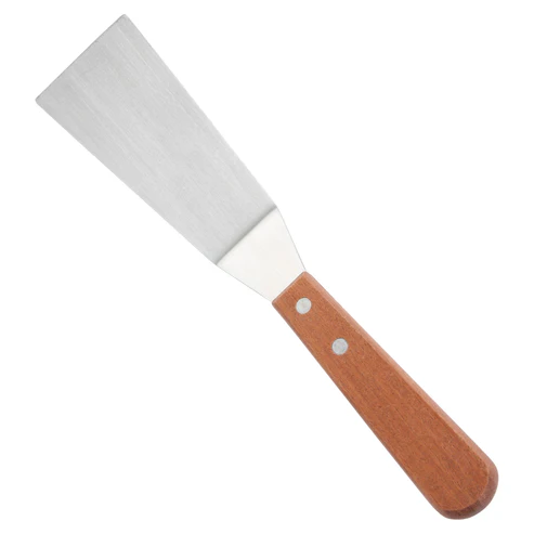 [TN165] Grill Spatula with Offset, Wooden Handle, 4-1/4" x 2-3/16" Blade