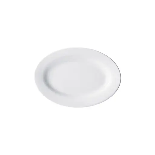 [BPO-13-SV1] Birkhall Oval Platter With Rolled Edge, White Porcelain, + / 13" L