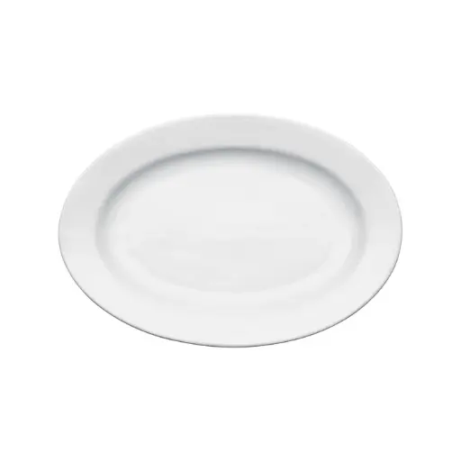 [BPO-7-SV1] Birkhall Oval Platter With Rolled Edge, White Porcelain, + / 7" L