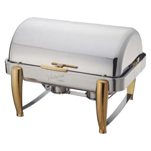  Virtuoso Collection 8 Quart Full-size Roll-Top Chafer, Extra Heavyweight / Two-Tone
