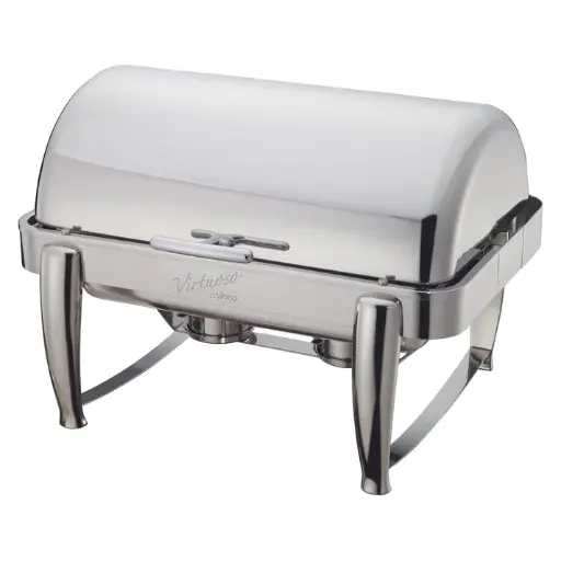  Virtuoso Collection 8 Quart Full-size Roll-Top Chafer, Extra Heavyweight / Stainless steel