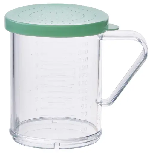 [PDG-10G] 10 oz Dredge Set with 4 Colored Snap-On Lids / Green