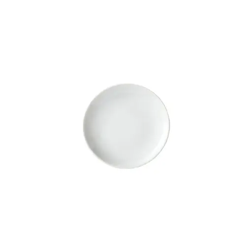 [OKP-6]  Brechia Coupe Plate, White Porcelain, 6 Pieces/Case / 6"