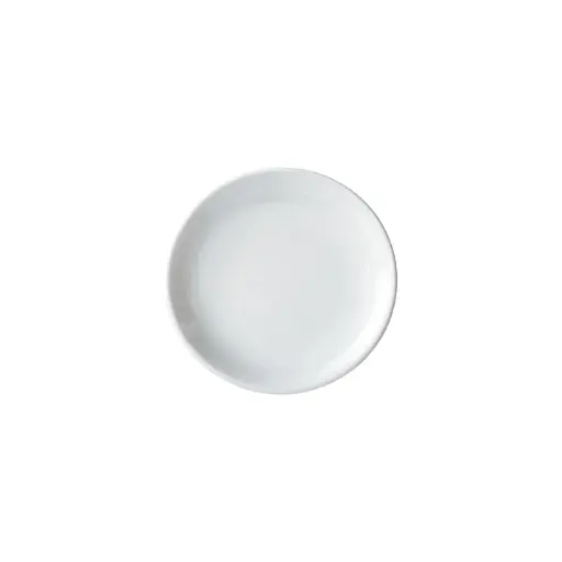 [OKP-7]  Brechia Coupe Plate, White Porcelain, 6 Pieces/Case / 7"