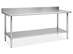 [B5SG1430-SV1] L & J Worktable w/ Backsplash B5SG14 / 30 / 14 / 36