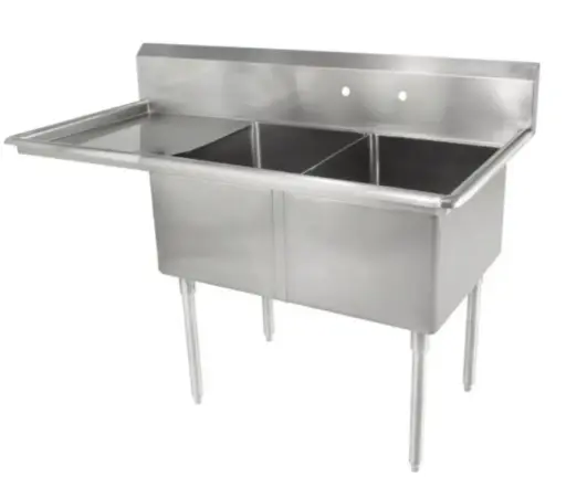 [LJ1821-2L-SV1] L&J LJ1821-2L 57" 2 Compartment Sink / Left Drainboard