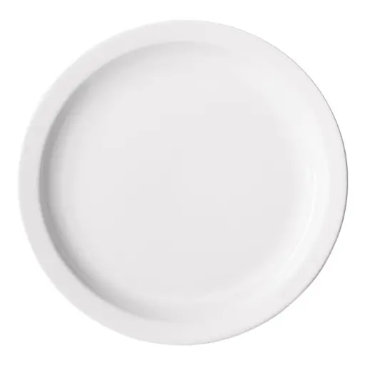 [BPR-105NR-SV1] Birkhall Plate with Narrow Rim, White Porcelain, 12 Pieces/Case / 10-1/2" Dia