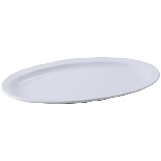 [MMPO-118W-SV1] Melamine  Oval Platter - White / 11-1/2"x 8"