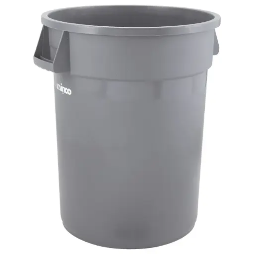 [PTC-44G-SV1] Heavy-Duty Round Trash Can - Gray / 44 Gallon