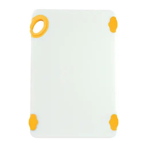 [CBN-1218YL-SV1] STATIK BOARD Cutting Boards, Colored - 12 x 18 / White/Yellow