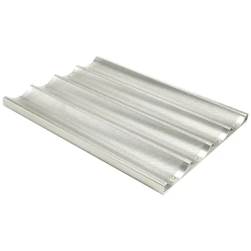 [ABPN-4-SV1] Channel Perforated Non-Stick Baguette Pan / 4 Slots