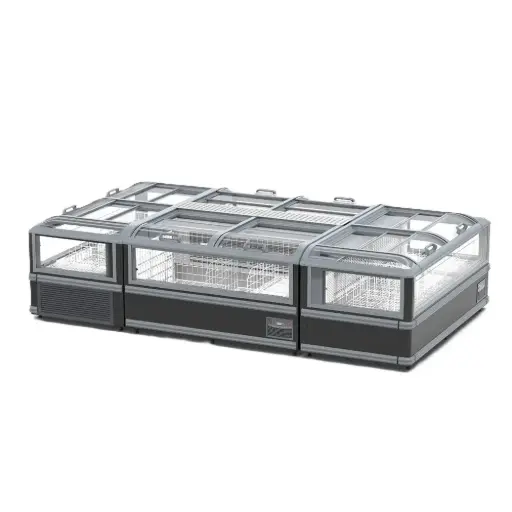 Asia Style Transparent Island Freezer / 7ft