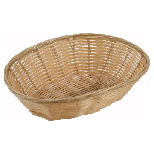 [PWBN-9V-SV1] Tan Poly Woven Baskets - / Oval