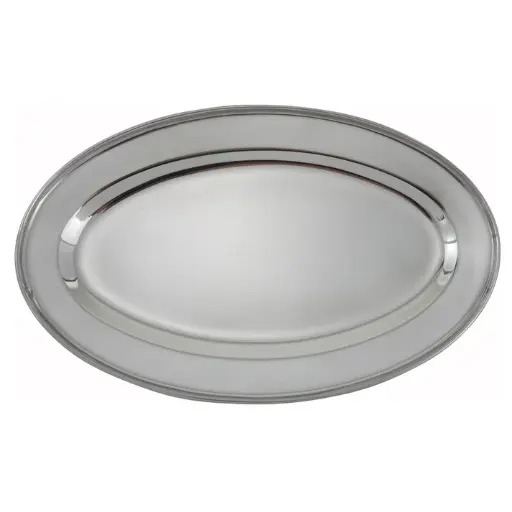 [OPL-14]  Oval Platter, Stainless Steel / 14"